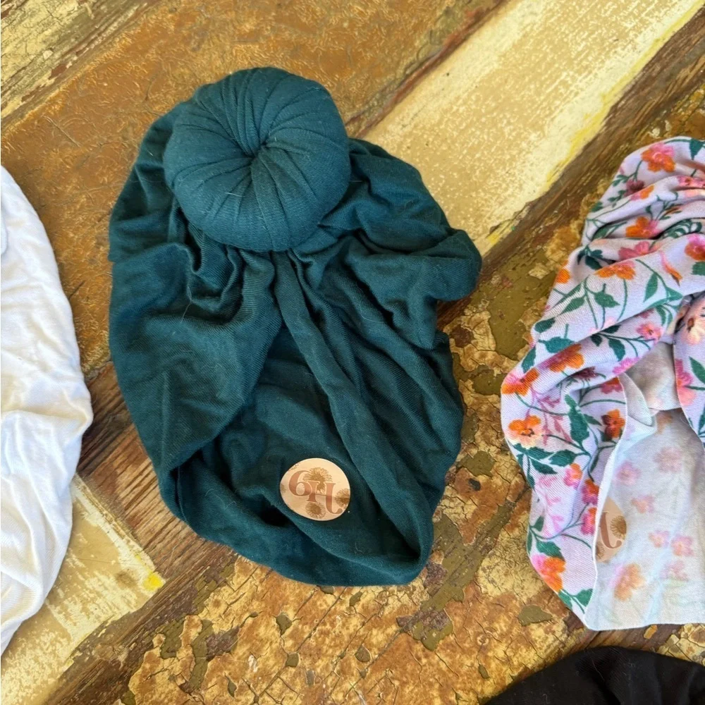Baby Turban Hat 5 Pack Set - Headwrap Infant Toddler Bun Knot Hospital Hat